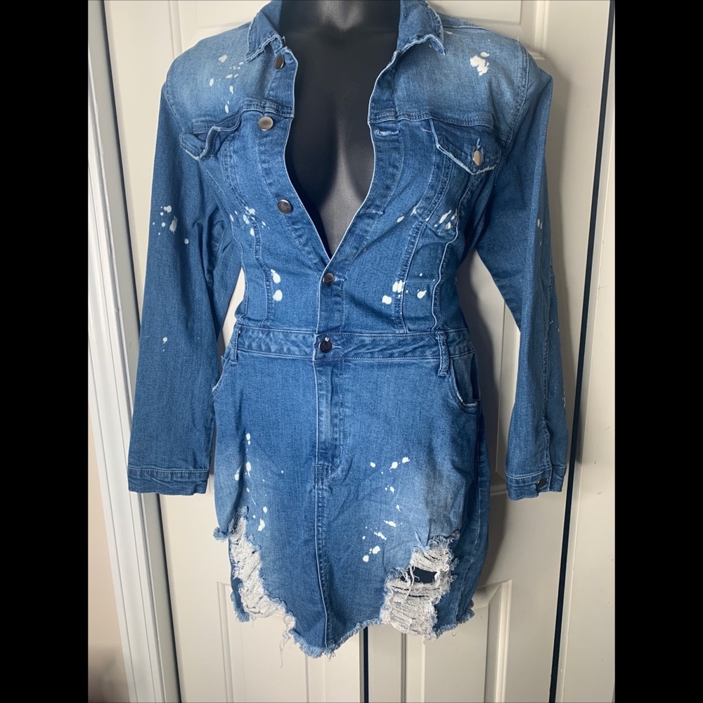 Distressed Denim Dress
